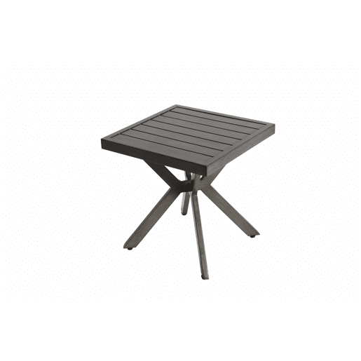 Mesa auxiliar quadrada para exterior - alumínio, resistente às intempéries, fácil manutenção - cinzento escuro