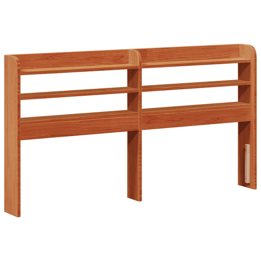 Estrutura de cama de casal simple com cabeceira - Marrom Cera 150 x 200 cm
