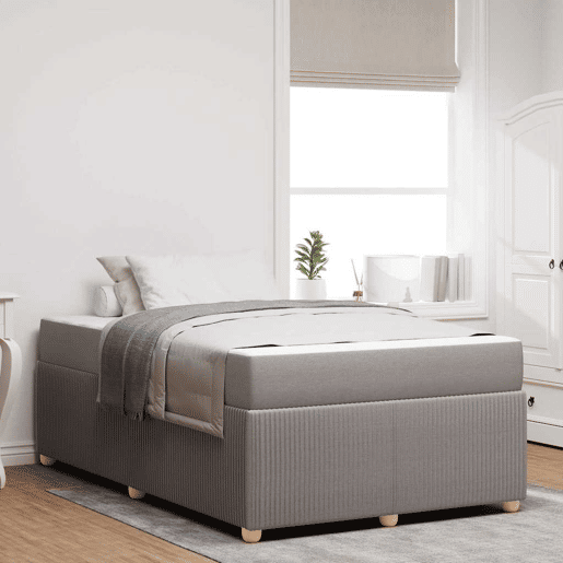 Estrutura De Cama De Casal Cinzento-acastanhado 120 x 200 cm tecido