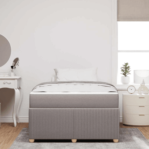 Estrutura De Cama De Casal Cinzento-acastanhado 120 x 200 cm tecido