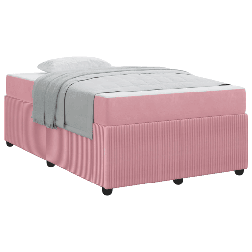 Estrutura da Cama de casal moderno com colchão Rosa 120 x 190 cm tecido