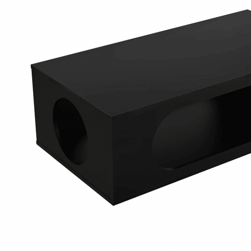 Mesa de centro com LED 100x50x35 cm - controlo por aplicação, MDF, acabamento de alto brilho, espaço de arrumação, design perfurado - preto