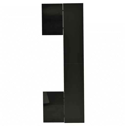 Conjunto de sala de estar modular de 4 peças - compacto com grande capacidade de arrumação, vitrina e porta reversível - preto