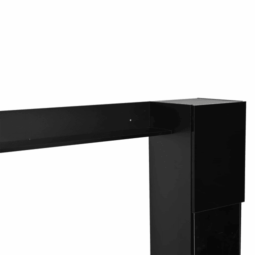 Conjunto de sala de estar modular de 4 peças - compacto com grande capacidade de arrumação, vitrina e porta reversível - preto