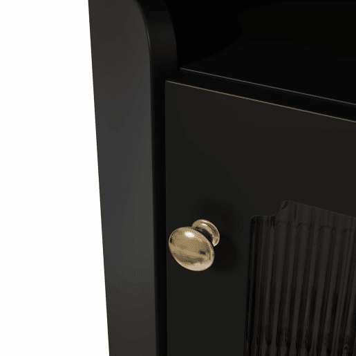 Armário de canto 63,5 x 124 cm - superfície lacada, iluminação LED, controlo por aplicação, design moderno multifuncional - preto Armário de canto 63,5 x 124 cm - superfície lacada, iluminação LED, controlo por aplicação, design moderno multifuncional - preto
