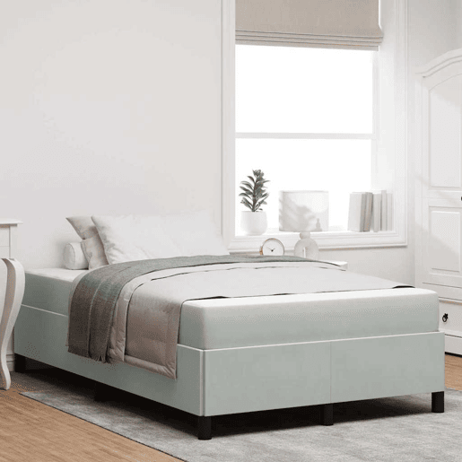 Estrutura De Cama De Casal Simple - Cinzento-claro 120 x 200 cm tecido