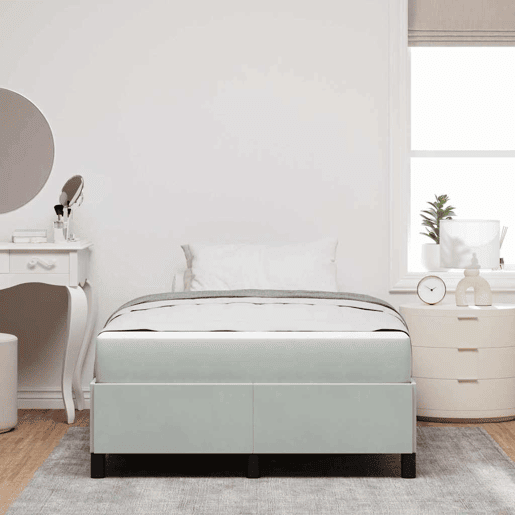 Estrutura De Cama De Casal Simple - Cinzento-claro 120 x 200 cm tecido