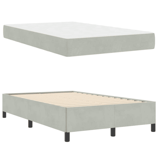 Estrutura De Cama De Casal Simple - Cinzento-claro 120 x 200 cm tecido