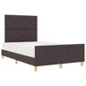 Estrutura da Cama de casal simple Castanho escuro 120 x 190 cm tecido