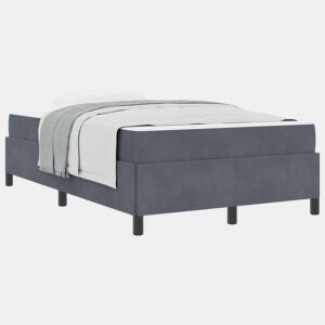 Estrutura da Cama de casal moderno com colchão Cinza Escuro 120 x 200 cm tecido