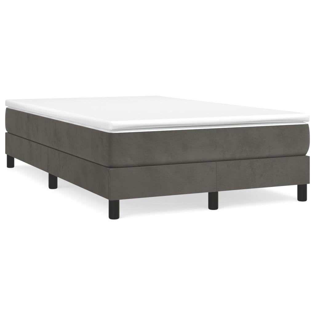 Estructura de cama doble matrimonial - con somier terciopelo gris oscuro 120x200cm