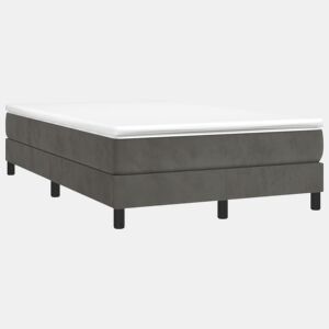 Estrutura de Cama de casal moderno com molas 120x200 cm veludo cinzento-escuro