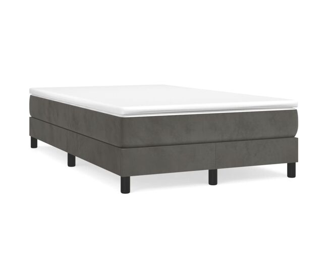 Estructura de cama doble matrimonial - con somier terciopelo gris oscuro 120x200cm