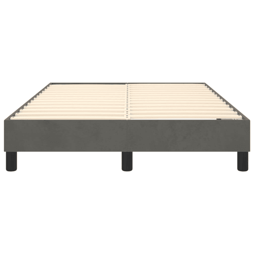 Estrutura de Cama de casal moderno com molas 120x200 cm veludo cinzento-escuro