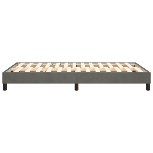 Estrutura de Cama de casal moderno com molas 120x200 cm veludo cinzento-escuro