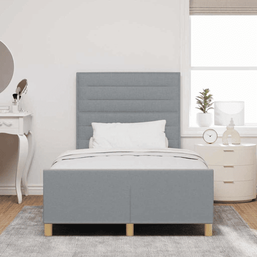 Estrutura da Cama de casal simple Cinzento-claro 120 x 200 cm tecido