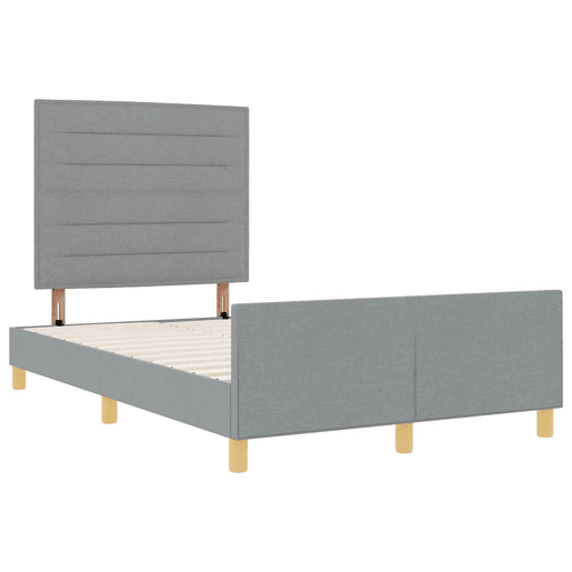 Estrutura da Cama de casal simple Cinzento-claro 120 x 200 cm tecido