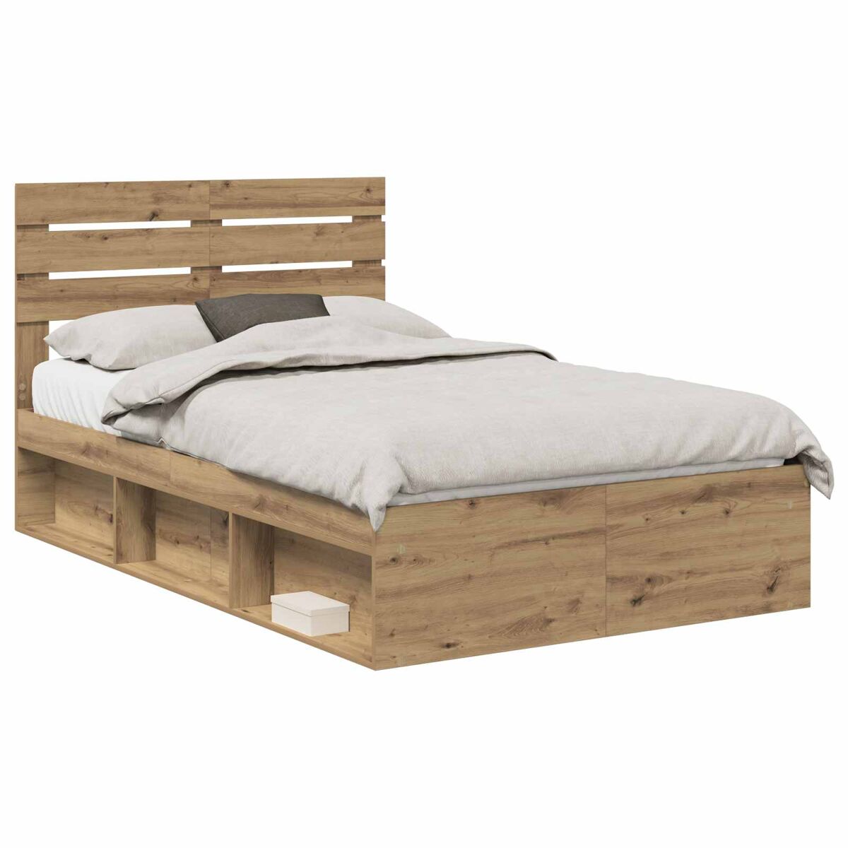 Estructura de cama 123x196 Roble Artisan