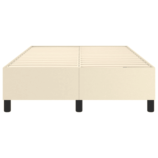 Estrutura de Cama de casal moderno com molas 120x200 cm couro artificial cor creme