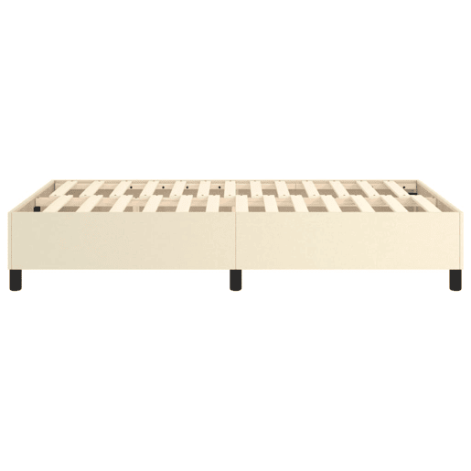 Estrutura de Cama de casal moderno com molas 120x200 cm couro artificial cor creme