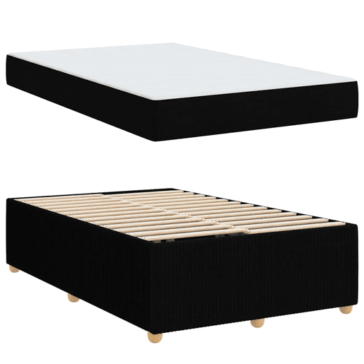 Estrutura da Cama de casal moderno com colchão Preto 120 x 200 cm tecido