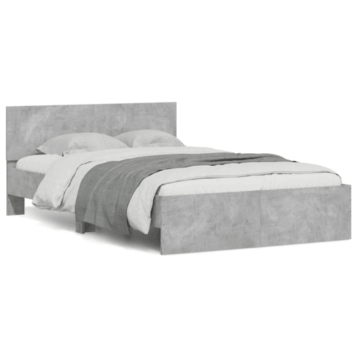 Estrutura de Cama de casal moderno com cabeceira 120x200 cm cinzento cimento