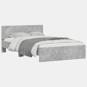 Estrutura de Cama de casal moderno com cabeceira 120x200 cm cinzento cimento