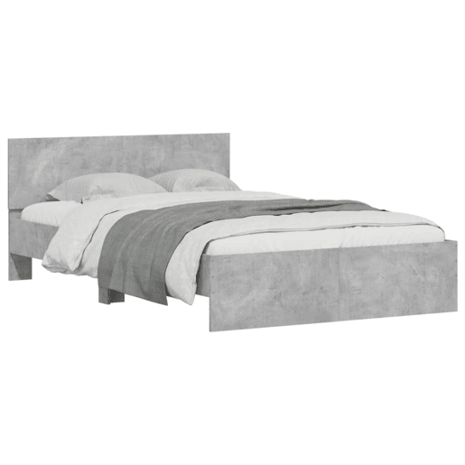 Estrutura de Cama de casal moderno com cabeceira 120x200 cm cinzento cimento