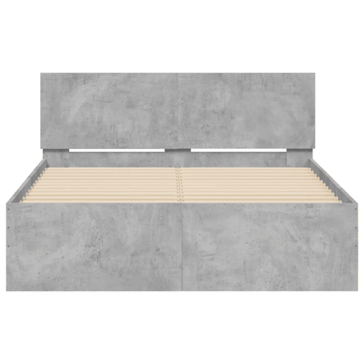 Estrutura de Cama de casal moderno com cabeceira 120x200 cm cinzento cimento