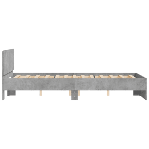 Estrutura de Cama de casal moderno com cabeceira 120x200 cm cinzento cimento