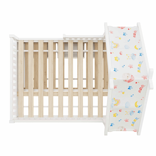 Cama de plataforma em madeira 140x200 cm - em forma de casinha com cama extra, 3 gavetas e grades de segurança - branca