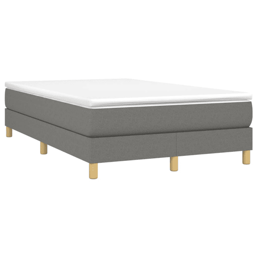 Estrutura de Cama de casal moderno com molas 120x200 cm tecido cinzento-escuro
