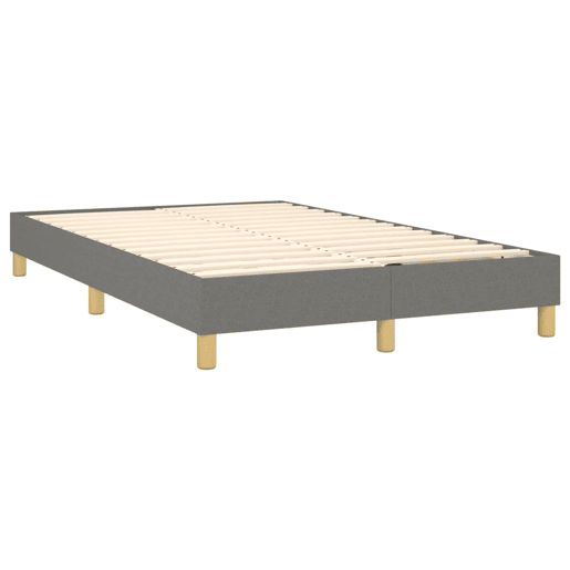 Estrutura de Cama de casal moderno com molas 120x200 cm tecido cinzento-escuro