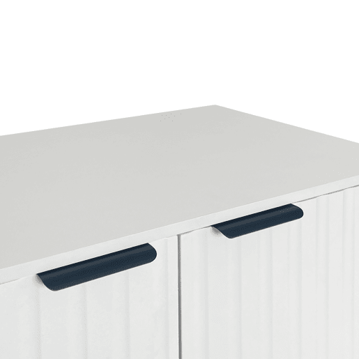 Aparador 160x40x80 cm - 2 portas, metal, pernas com estrutura - Branco