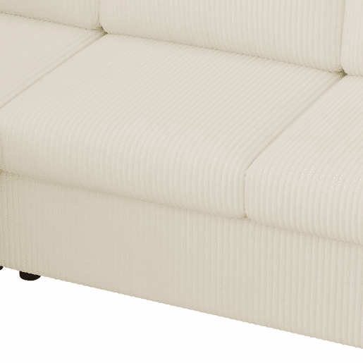 Sofá de canto em L 282 x 153 x 85 cm - sofá moderno em veludo com braços, banquinho multifuncional móvel, montagem fácil, espuma de alta densidade, 6 lugares - bege