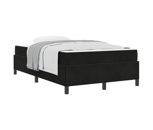 Estructura de cama doble matrimonial con colchón negro 120 x 190 cm tela