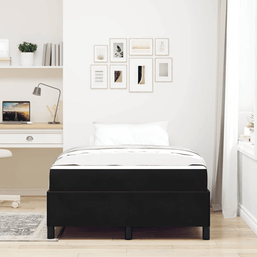 Estrutura da Cama de casal moderno com colchão Preto 120 x 190 cm tecido