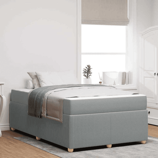 Estrutura De Cama De Casal Simple - Cinzento-claro 120 x 200 cm tecido