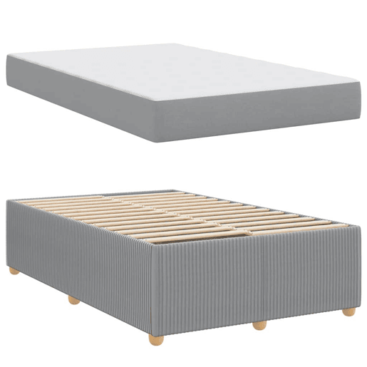 Estrutura De Cama De Casal Simple - Cinzento-claro 120 x 200 cm tecido