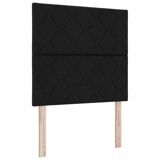 Estrutura de cama de casal com cabeceira - Preto 120 x 200 cm tecido