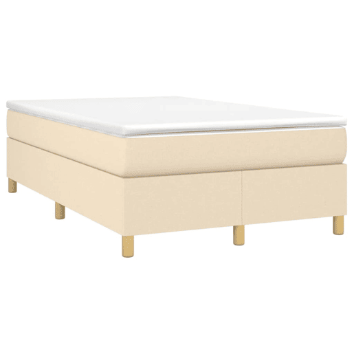 Estrutura de Cama de casal moderno com molas 120x200 cm tecido cor creme