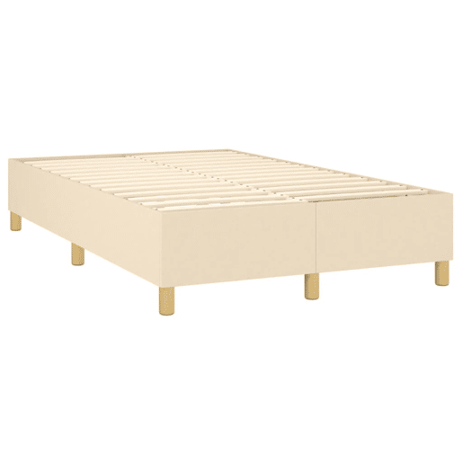 Estrutura de Cama de casal moderno com molas 120x200 cm tecido cor creme
