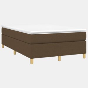 Estrutura de Cama de casal moderno com molas 120x200 cm tecido castanho-escuro