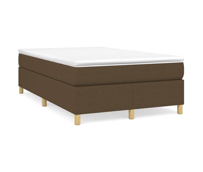 Estructura de cama doble matrimonial - con somier tela marrón oscuro 120x200 cm