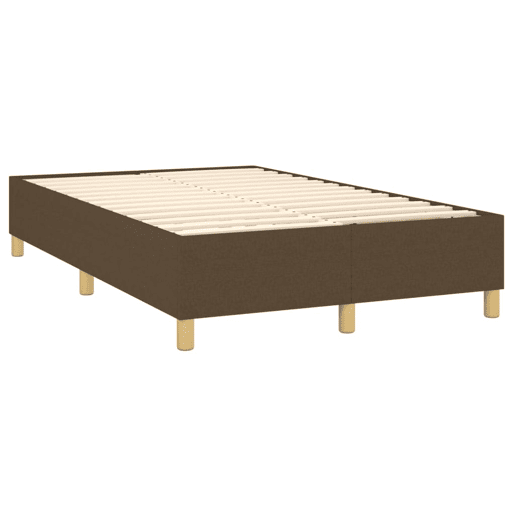 Estrutura de Cama de casal moderno com molas 120x200 cm tecido castanho-escuro