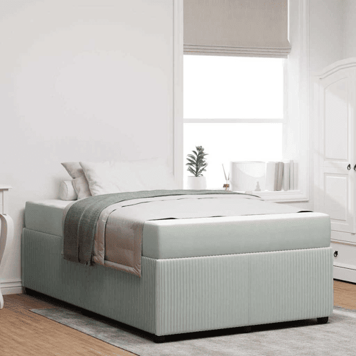Estrutura De Cama De Casal Simple - Cinzento-claro 120 x 190 cm tecido