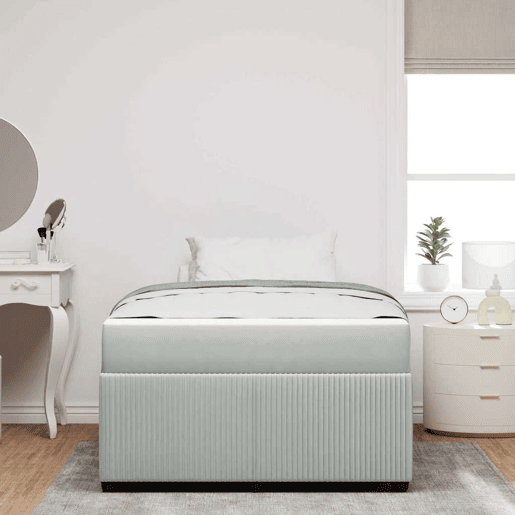 Estrutura De Cama De Casal Simple - Cinzento-claro 120 x 190 cm tecido