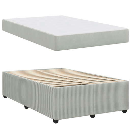 Estrutura De Cama De Casal Simple - Cinzento-claro 120 x 190 cm tecido
