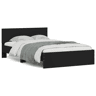 Estrutura de Cama de casal para adultos com cabeceira 120x190 cm preto