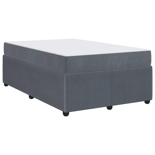 Estrutura da Cama de casal moderno com colchão Cinza Escuro 120 x 190 cm tecido